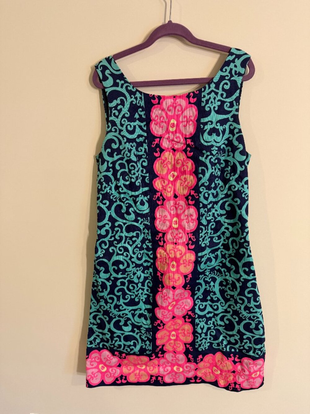 Lilly Pulitzer Delia Shift Dress Fountain Hopping Bright Navy Size 2